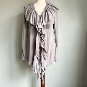 JohnPaulRichard Women’s Gray Fairy Boho Whimsy Cardigan Tank Knitwear Large EUC